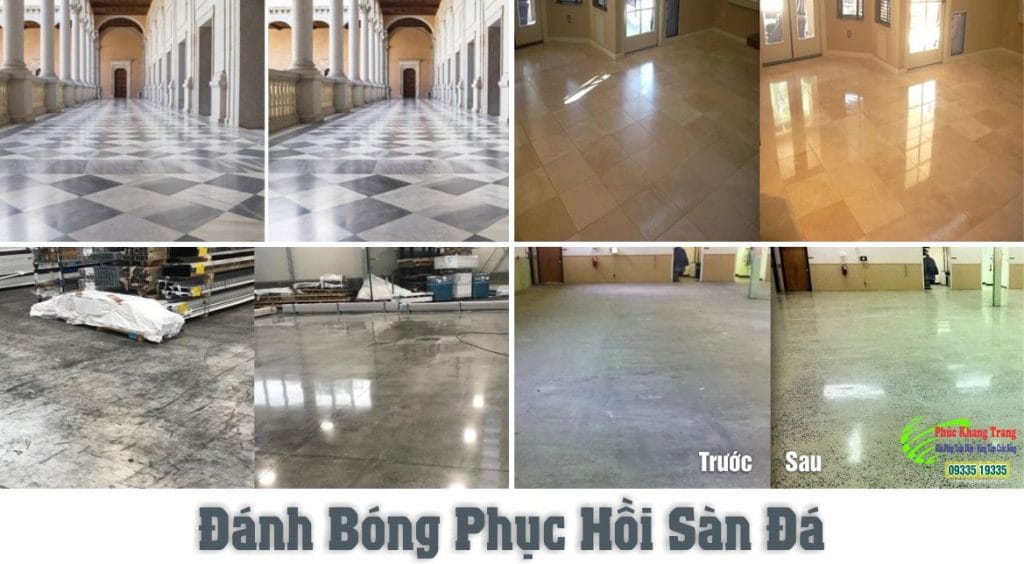 Đánh bóng phục hồi sàn đá