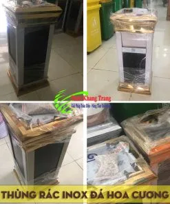 Thùng rác inox đá hoa cương
