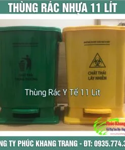 Thùng rác y tế 11 lít bằng nhựa có chân đạp